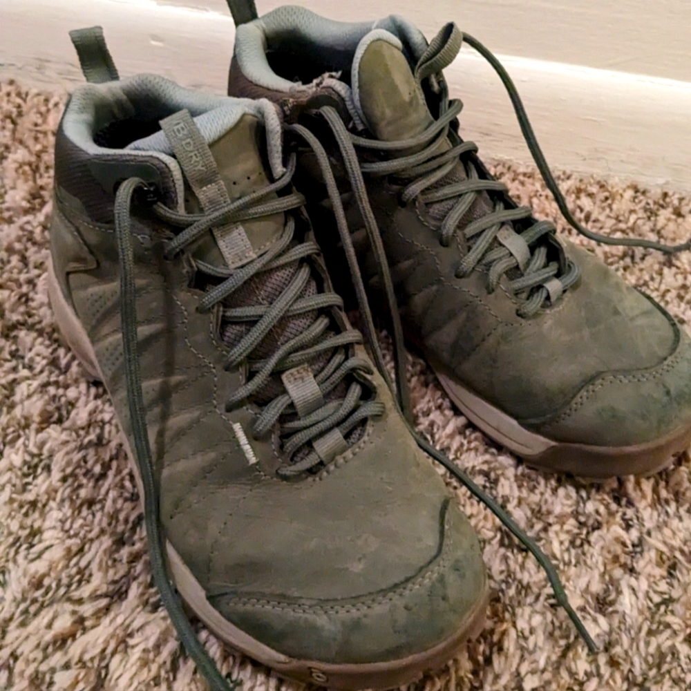 Oboz Sypes Mid Hiking Boots Green Women's 7.5